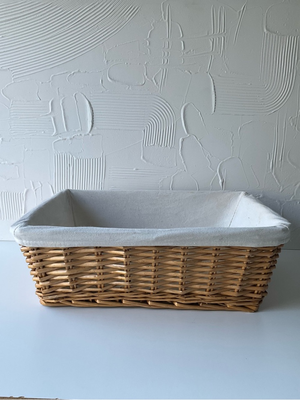 Wicker Storage Basket with Removable Cream Liner